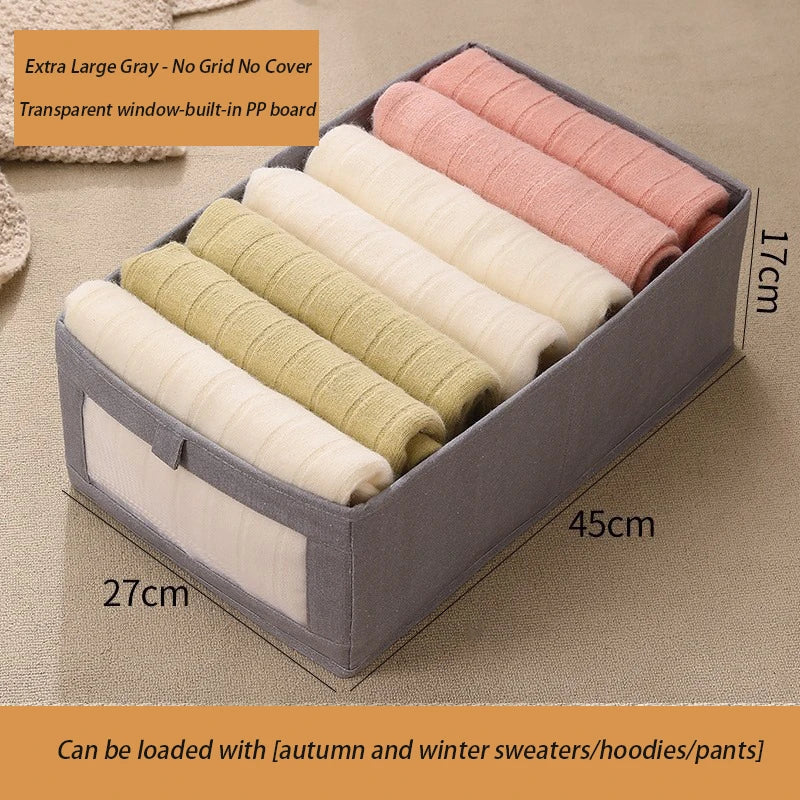 1pcs Pantalons Boîte de rangement Organisateurs d'organisateurs d'armoires et de tiroirs Boîtes pliables en tissu pour l'organisation de la garde-robe de chambre à coucher à la maison