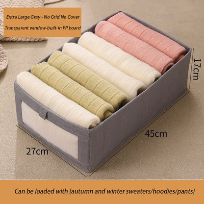 1pcs Pantalons Boîte de rangement Organisateurs d'organisateurs d'armoires et de tiroirs Boîtes pliables en tissu pour l'organisation de la garde-robe de chambre à coucher à la maison
