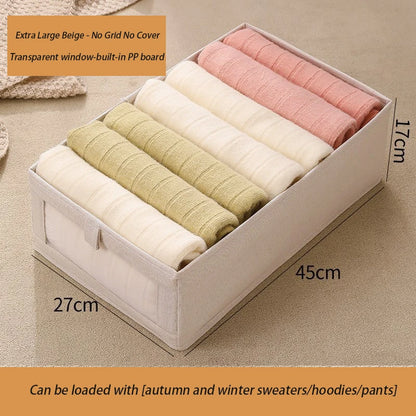 1pcs Pantalons Boîte de rangement Organisateurs d'organisateurs d'armoires et de tiroirs Boîtes pliables en tissu pour l'organisation de la garde-robe de chambre à coucher à la maison