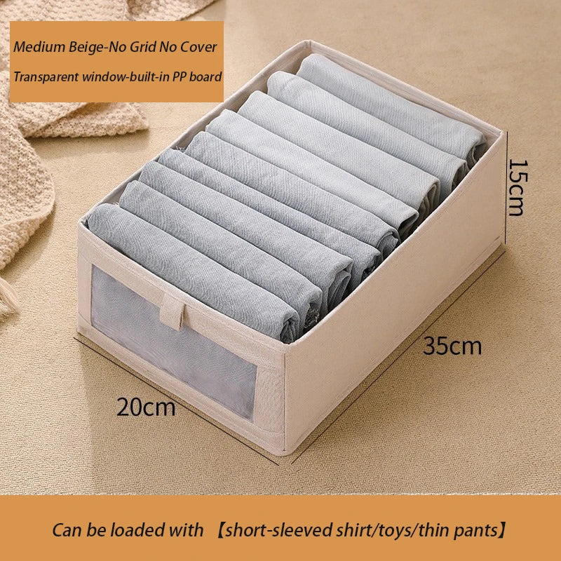 1pcs Pantalons Boîte de rangement Organisateurs d'organisateurs d'armoires et de tiroirs Boîtes pliables en tissu pour l'organisation de la garde-robe de chambre à coucher à la maison