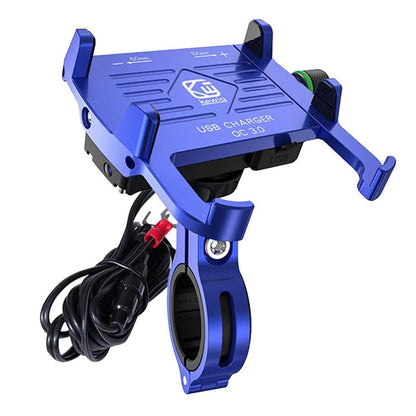 Porte-téléphonie de moto avec QC3.0 3A USB Chargeur rapide Motorcycle de moto supporte pour iPhone 13 12 XS Max Samsung S10 S9