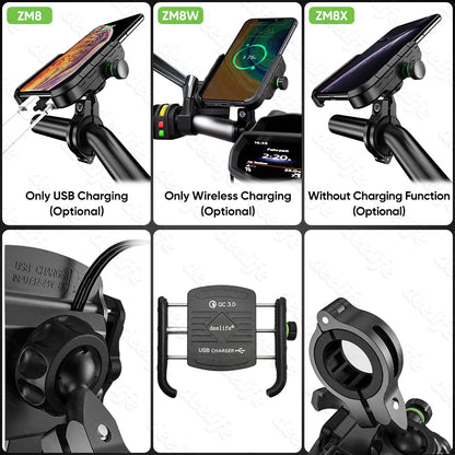 DeeLife Motorcycle Téléphone Portez pour Moto Motor Mirror Mobile Stand Support USB Charger Wireless Charging Telephone