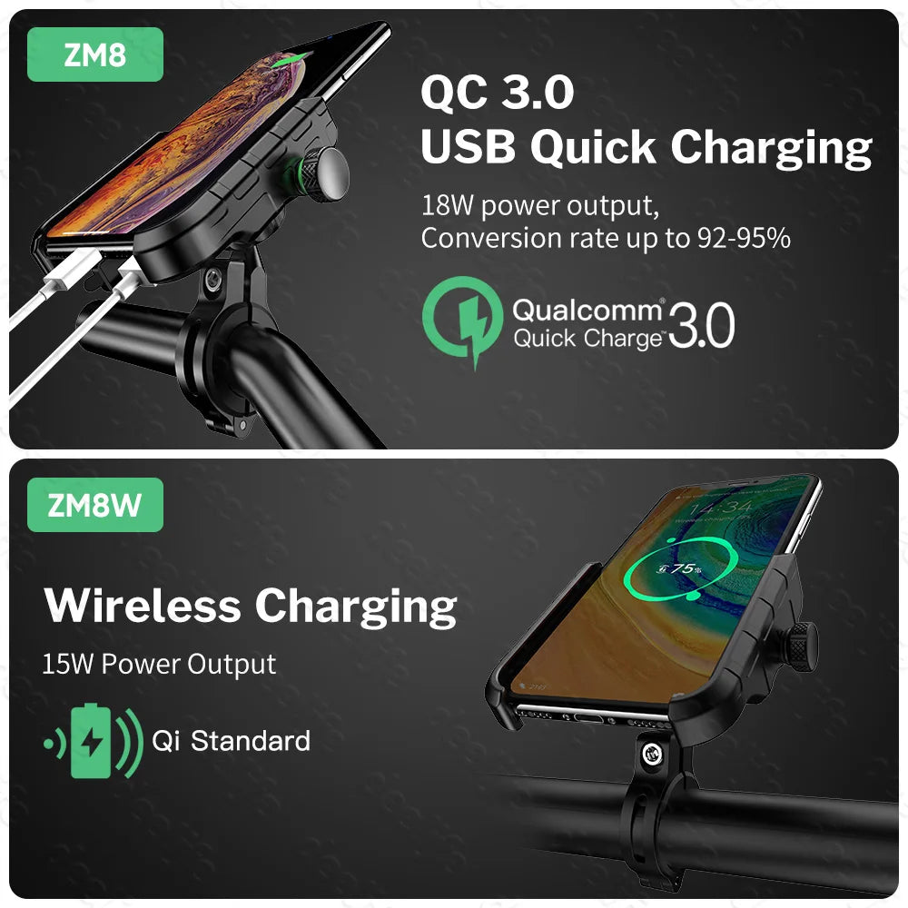 DeeLife Motorcycle Téléphone Portez pour Moto Motor Mirror Mobile Stand Support USB Charger Wireless Charging Telephone