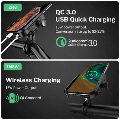 DeeLife Motorcycle Téléphone Portez pour Moto Motor Mirror Mobile Stand Support USB Charger Wireless Charging Telephone