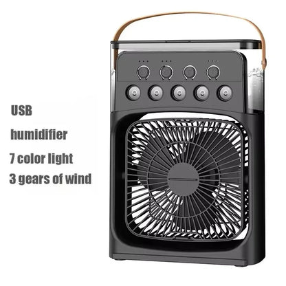 3 po en 1 ventilateur climatiseur ménage petit refroidisseur d'air LED LED LEMILLE PORTABLE HUMIDIFICATE