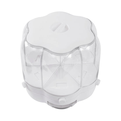 Riz rotatif à 6 grilles et distributeur d'aliments secs avec becs d'entonnoir, boîte insectif