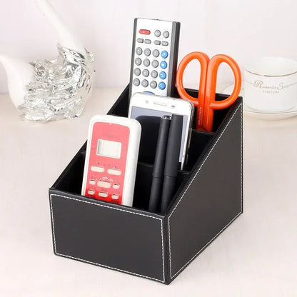5 Organisateur en cuir PU Grid Télécommande Télétéopitace et porte-télévision Box de rangement Brosse Cosmetics