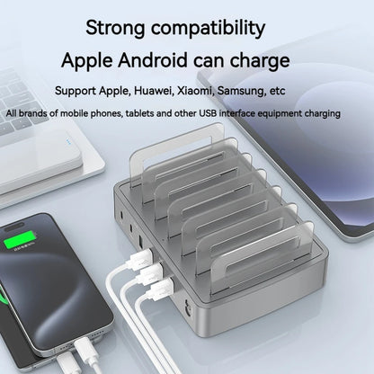 Universal 72W 6 Port Multi intelligent USB PD CHARGER Station pour iPhone 16 15 14 QC3.0 Stand de charge rapide pour Samsung Xiaomi