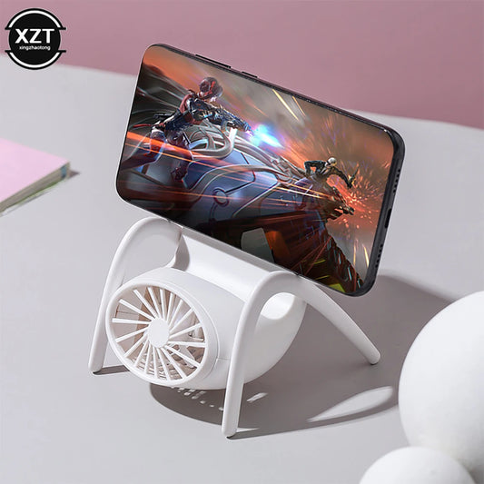 2022 Nouveau support de téléphone Small ventilateur avec lampe respiratoire Mini Mini Chaise de charge USB Ventilateur portable avec porte-téléphonie