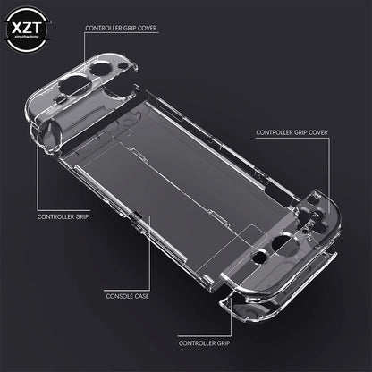 Clear Case Crystal Protect Shell for Nintendo Switch OLED Transparent Hard Case Cover dockable for Switch OLED Console Accessory