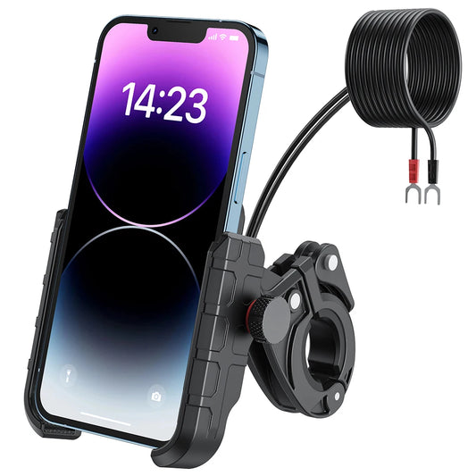 Montage du téléphone à moto avec chargeur USB C 20W Port de charge rapide Port imperméable Motorcycle de moto Habilleur de téléphone portable