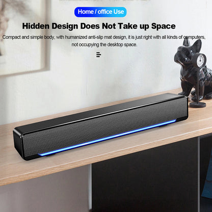Bar de haut-parleur de haut-parleur câblé USB Stéréo Subwoofer Power Music Player Bass Bass Surround Boîte audio 3.5 mm Entrée pour ordinateur portable PC