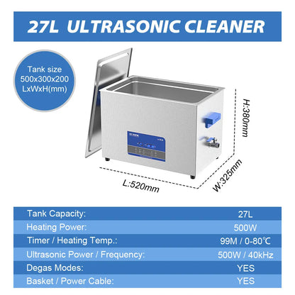 GT Sonic 2L 3L 6L 9L 13L 20L 27L 600W Ultrasonic Clean Degasing Timer Timer Digital Ultra Sonic Bath Nettoyer Basher