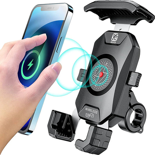 Porte-téléphonie de moto étanche Charge sans fil de charge mobile MOBILE MIRMOIRE MIROIR USB CHARGEUR USB PRÉDICATION À 360 degrés pour Moto