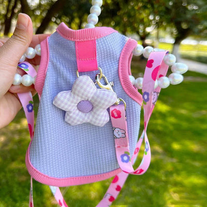 Vest de chien d'été Vêtements de chiot avec anneau D. Vêtements pour chiens de crème solaire Gilet pour animaux de compagnie mignon pour les petits chiens Vêtements pour animaux de compagnie