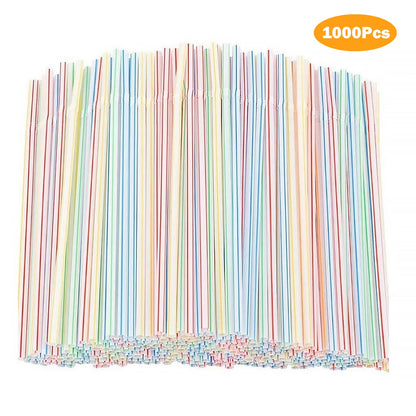 100-1500pcs Paies à boire Paies en plastique flexibles Paignes plastiques colorées Présine