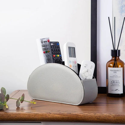 5 Organisateur en cuir PU Grid Télécommande Télétéopitace et porte-télévision Box de rangement Brosse Cosmetics