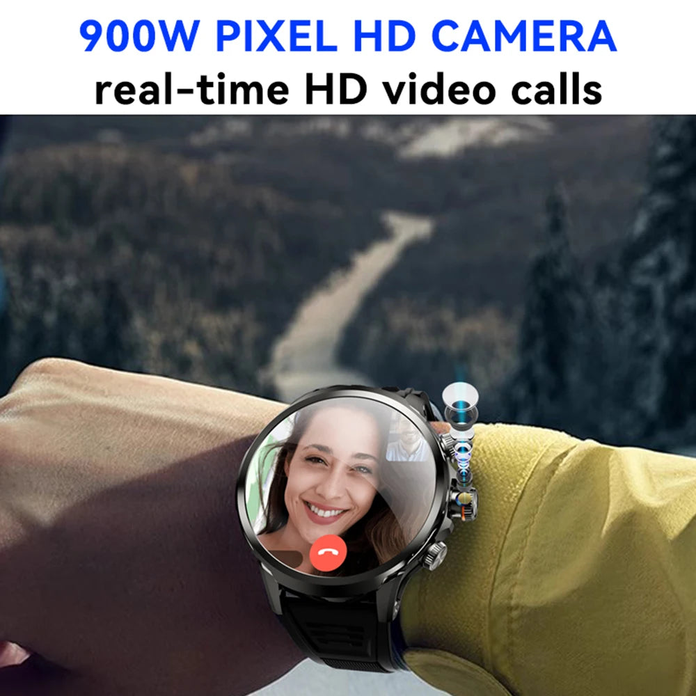 5G/4G Android 9.0 Smart Watch 1,95 pouces AMOLED 1880mAh Batterie 900W Caméra 8 Go + 128 Go RAM GPS WiFi Google App Download SmartWatch