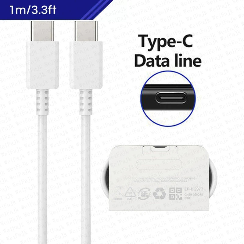 Chargeur d'origine 45W rapide de type C pour Samsung Galaxy S22 S23 S24 Ultra S21 S20 Fe S10 Note 20 plus A71 A80 Câble de charge rapide