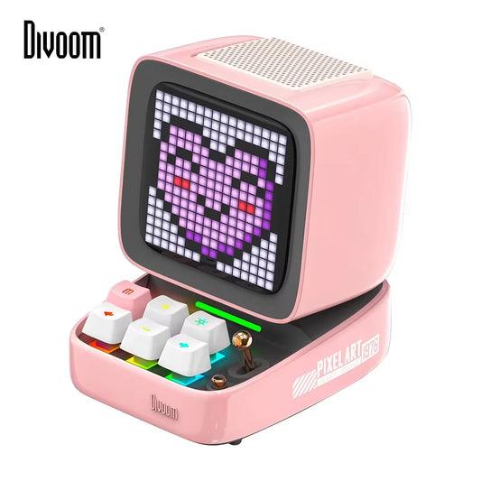 DIVOOM DITOO-PRO RETRO PIXEL ART BLUETOOTH PORTABLE ALARME ALARME CHARGE DIY LED Display, mignon décoration de lumière à la maison cadeau mignon