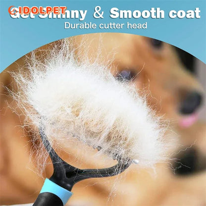Brosse professionnelle de deshedding à 2 côtés de chien démating peigne brosse chat râteau râteau outils de toilettage