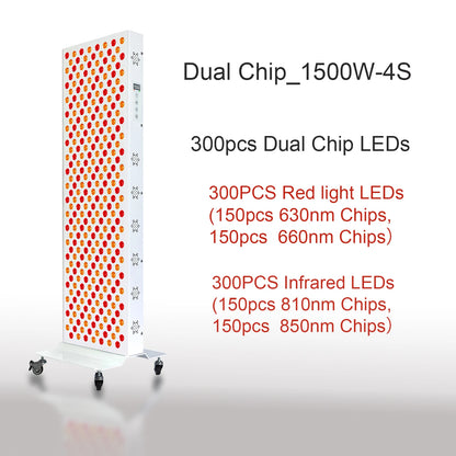 Panneau de thérapie rouge à double puce lampe 630 nm 660 nm près de la thérapie infrarouge Lumière 810 nm 850 nm Dispositifs de beauté LED pour le visage et le corps