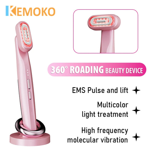 360 ° Face Eey Beauty Care Device Microcurrent 4 in1 Bleu rouge Light Facial Louting Wand Eye Massageur Skin Restanding Anti Wrinkle