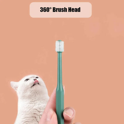 360 degrés Brosseuse à dents pour animaux Brussage de chat Ajout Bad halete tartre de dents CATER