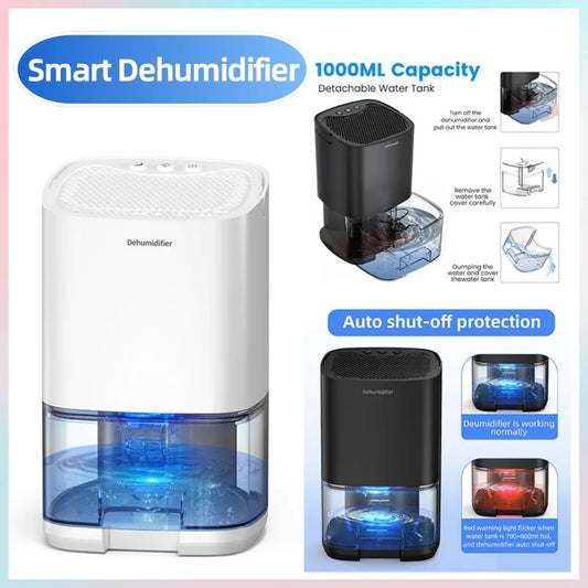 Air déshumidificateur Portable Absorbeurs d'humidité muet Machine Séchante à air pour la maison Bureau de cuisine Déodorizer Sécheur EU/US