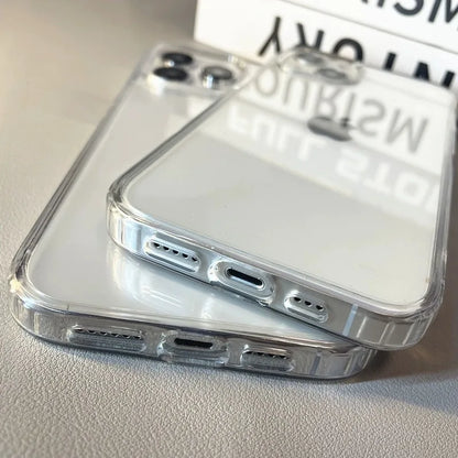 Étui de téléphone en acrylique doux transparent luxe pour iPhone 16 15 14 13 12 11 Pro Max XS X XR 7 8Plus Mini Couverture de protection anti-choc