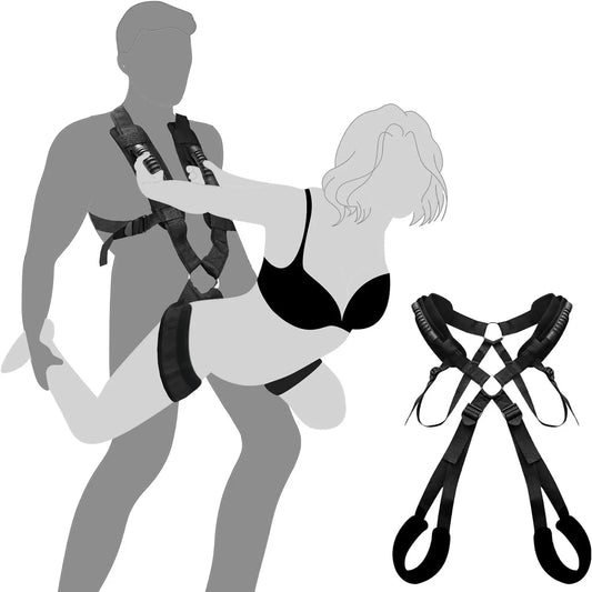BDSM Sex Swing Set with Bondage Love Slings for Couples Adjustable Strap Adult Sex Toy Soft Plush Padding Mat Sex Restraints Toy