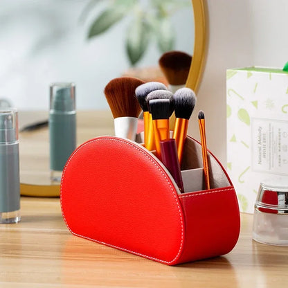 5 Organisateur en cuir PU Grid Télécommande Télétéopitace et porte-télévision Box de rangement Brosse Cosmetics