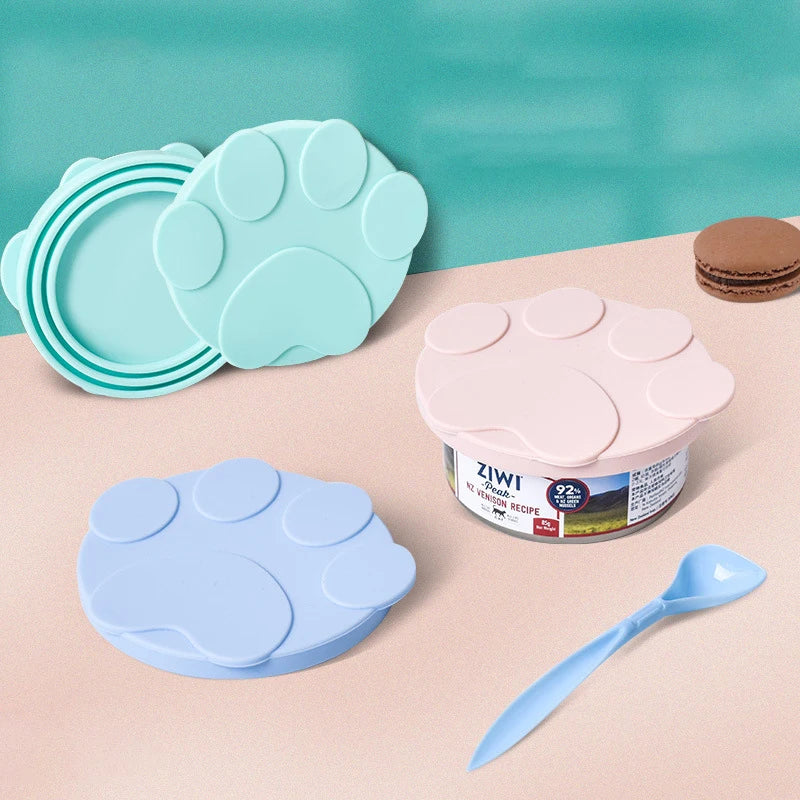Portable Silicone Chien Chat Lide en conserve 2-en-1 Scellant de nourriture cuillère Pet Food Cover Strangez les couvercles de maintien frais accessoires pour chiens