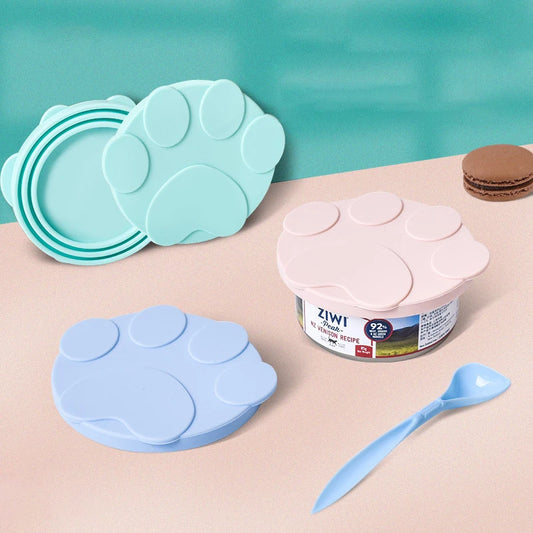 Portable Silicone Chien Chat Lide en conserve 2-en-1 Scellant de nourriture cuillère Pet Food Cover Strangez les couvercles de maintien frais accessoires pour chiens