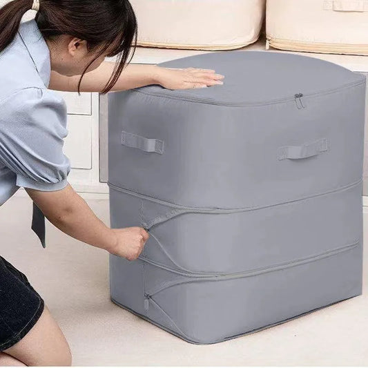 Sac de rangement auto-compresseur lourd - Organisateur portable pour vêtements, couvertures et courtepointes, idéal pour l'organisation du placard