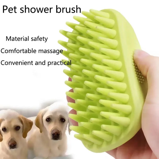 Pet Bath Brush Rubber Repupil Empillage de la cheveux Brusque pour animaux