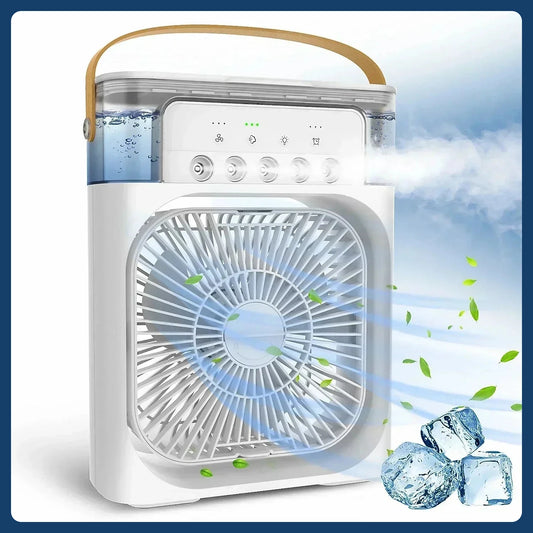 Accueil - Climatiseur d'air de ventilateur portable convivial: 3 - IN - 1 conception avec humidificateur USB électrique LED de nuit