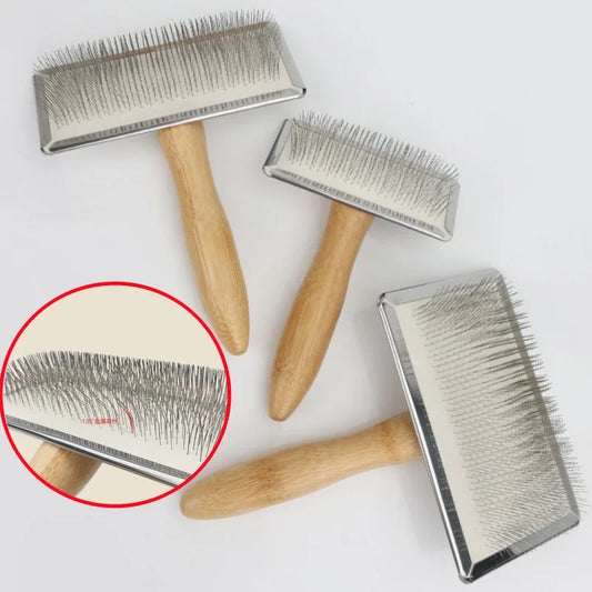 Chien peigne en bois massif brosse de chien Brousse de coiffure pour animaux de compagnie Massage de chats Bruss