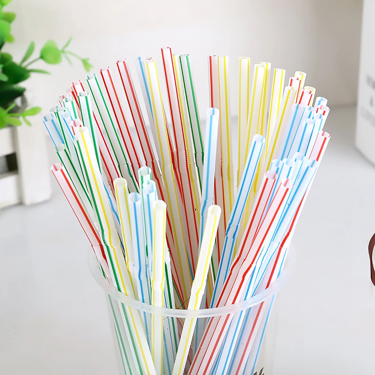 100-1500pcs Paies à boire Paies en plastique flexibles Paignes plastiques colorées Présine