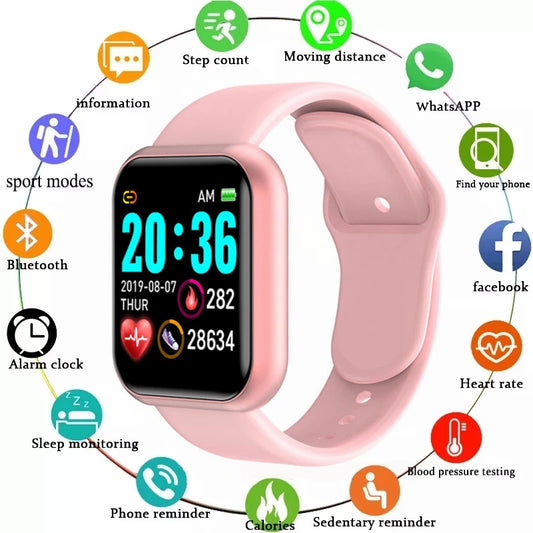 Smart Watch multifonctionnelle Men Femmes Bluetooth Connected Phone Music Fitness Sports Bracelet Sleep Monitor Y68 Smartwatch D20