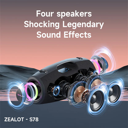Zélote-S78 120W Portable Bluetooth haut-haut-parleur en plein air haut-parleur grand haut-parleur excellent excellent basse Performance Hifi haut-parleur