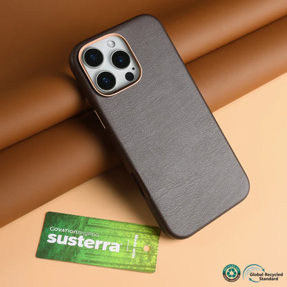 Étui de téléphone en cuir bio en cuir bio de luxe pour l'iPhone 16 Pro Max 15pro 14 13pro 14promax Wireless Magsafe Back Shell Capa