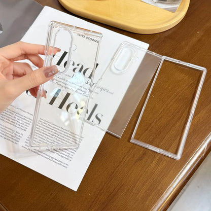 Z Fold7 Case Ultra Thin Mate Slim PC pliage pour Samsung Galaxy Z Fold 7 6 5 4 3 CAS Fold6 Couvercle arrière transparent à l'amortissement
