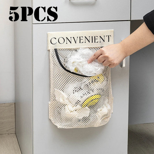 Porte-sac en plastique Porte-ordures Elastic Garbage Sac Organisateur Réutilisable Dispensateur Dispeller Porte de rangement pour l'organisation de la cuisine