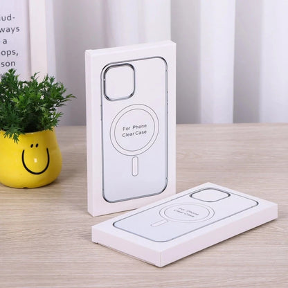 Étui magnétique d'origine à cristal dur pour iPhone 13 12 11 14 15 16 Pro Max XS Max XR SE 7 8Plus pour la couverture de charge sans fil MAGSAFE
