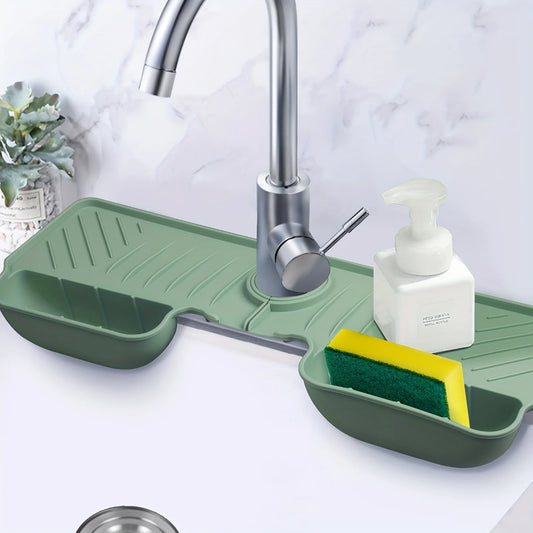 Évier en silicone Splash Guard étanche et tapis à l'épreuve de la moisissure Assiette d'organisation vidange pour les outils d'accessoires de rangement d'évier de cuisine