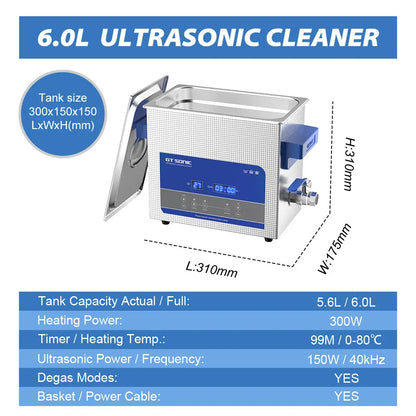 GT Sonic 2L 3L 6L 9L 13L 20L 27L 600W Ultrasonic Clean Degasing Timer Timer Digital Ultra Sonic Bath Nettoyer Basher