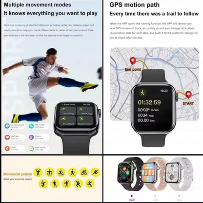 New Watch 10 Smart Watch Men Température corporelle BT Appelez NFC toujours exposée