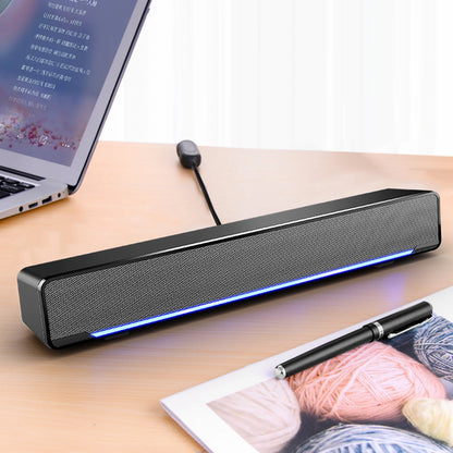 Bar de haut-parleur de haut-parleur câblé USB Stéréo Subwoofer Power Music Player Bass Bass Surround Boîte audio 3.5 mm Entrée pour ordinateur portable PC