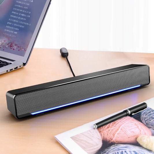 Bar de haut-parleur de haut-parleur câblé USB Stéréo Subwoofer Power Music Player Bass Bass Surround Boîte audio 3.5 mm Entrée pour ordinateur portable PC